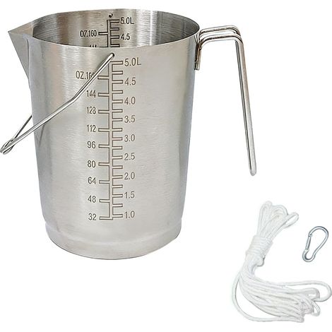 Récipient d'échantillonnage d'eau avec double balance et corde, tasse de test liquide pour applications en lac rivière - 5L (1/5)