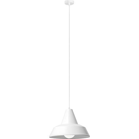Lampe À Suspension Uma Couleur Blanc - Design Industriel En Métal, Raccordement E27, 75W, Ip20, Idéale Pour Éclairage Intérieur - Groupe Rossini (1/2)