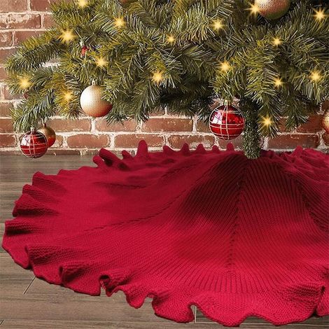 Jupe de sapin de Noël à bords repliés, tapis de sol, 122 cm – DELKEVIC (1/5)