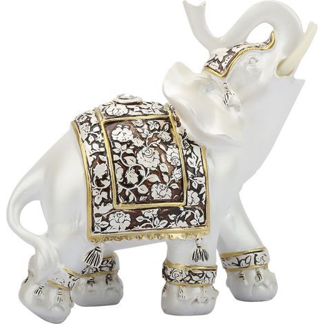 Ornement vintage exquis en forme de statue d'éléphant, objet de décoration artisanale pour la maison ou le bureau.