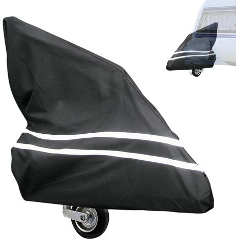 Bâche de protection pour timon de remorque, avec bandes réfléchissantes 600D, imperméable, résistante aux UV, pour caravane, camping-car et remorque à chevaux, argentée (1/5)
