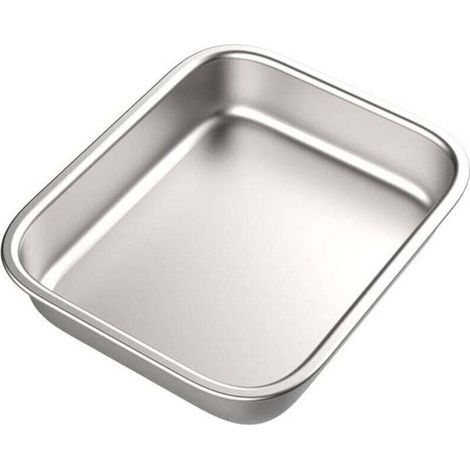 Plateau , plaque de cuisson , moule à gâteau , plat de service , 20 x 27 cm - acier inoxydable durable - multifonctionnel - lavable au lave-vaisselle - argent (1/2)
