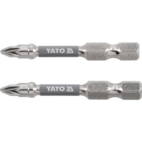 PZ1 Bits 1/4" x 50 mm, 2 Stück, S2-Stahl, vernickelt