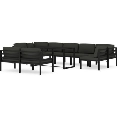 Maison Exclusive - 10-tlg. Garten-Lounge-Set mit Kissen Aluminium
