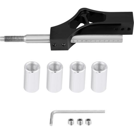 Extensión de palanca de cambios de acero inoxidable ajustable en altura para palanca de cambios manual de Keenso Car (Negro). (1/5)