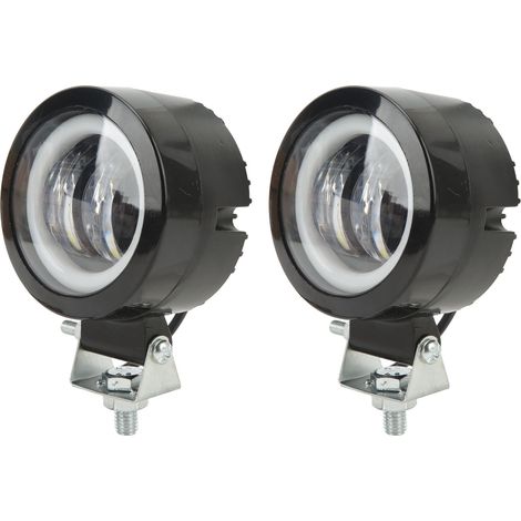 Phare moto LED 20W 6500K, feu de route auxiliaire DRL anti-brouillard jaune, spot double fonction pour camion, 4x4, quad, tout-terrain, éclairage architectural, projecteur puissant (1/5)