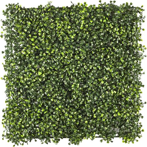 Plaque Murale Végétale Feuillage de Buis 50x50cm - Rendu Dense et Réaliste - Intérieur Extérieur - Livraison gratuite