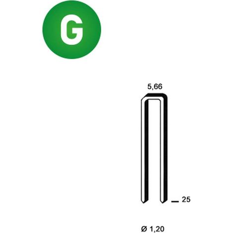 5 000 Agrafes E-25 - Galvanisées Résinées - 5.66x25x1.2 mm - D-Work (1/5)