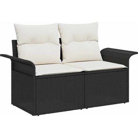 Maison Exclusive - Garten-Sofa-Set mit Kissen 6 pcs Schwarz Poly
