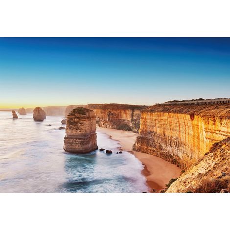 Papier peint panoramique paysage australien | Tapisserie panoramique bord de mer et coucher de soleil | Papier peint panoramique falaises pour chambre - 384 X 260 cm (8 pièces) (1/2)