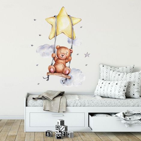 Adesivi murali a forma di orsacchiotto per la cameretta dei bambini.