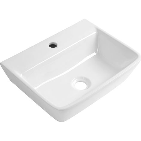 Lavabo en céramique REEMA 45x35cm, blanc (1/4)
