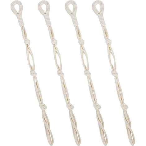 Pflanzenverlängerungsseil aus Baumwolle 4 Stück Beige