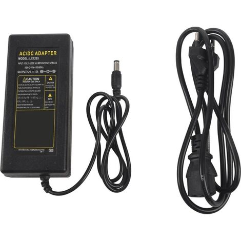 Adaptateur Secteur 12V 5A 60W pour Ruban LED RGB SMD 3528 5050 Alimentation (1/4)