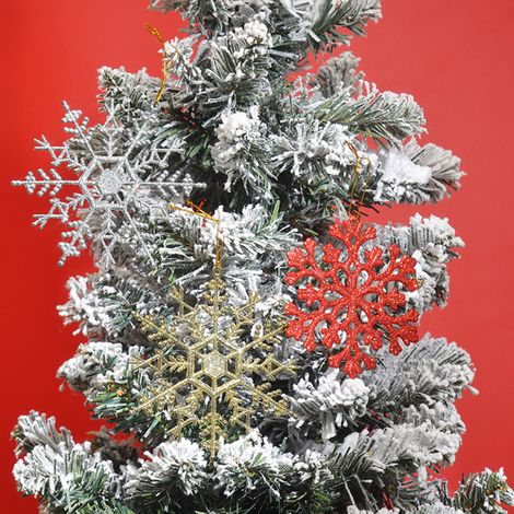 Guirlande De Flocons De Neige - Décorations De Noël En Plastique Avec Cordon De Suspension - Pour Arbre De Noël Fenêtres Et Intérieur - Lot De 3 (1/5)