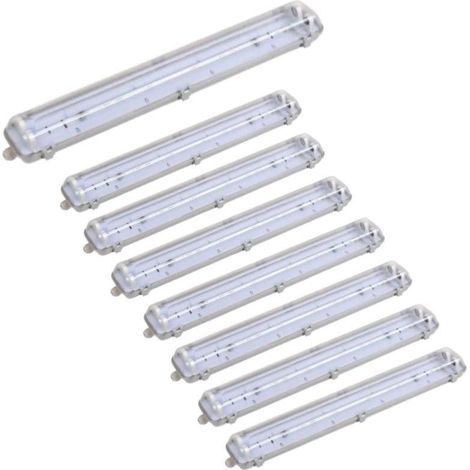 Réglette étanche double pour Tube LED T8 120cm IP65 (Boitier vide) (Pack de 8) -  SILUMEN