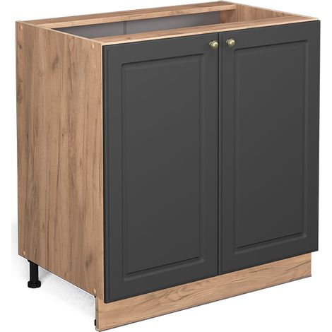 Meuble bas de cuisine Fame-Line, Anthracite-or, 80cm avec étagère, sans PT, Vicco