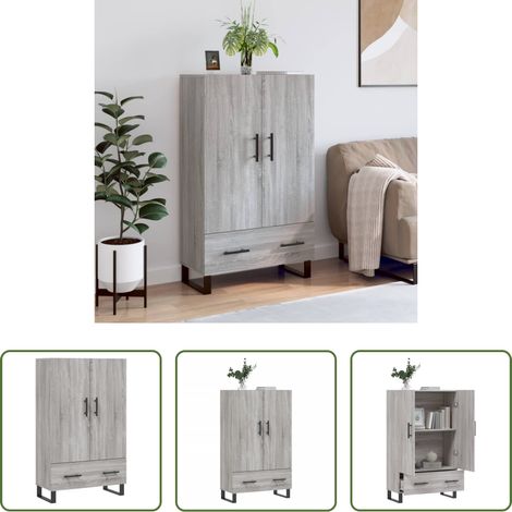vidaXL Metallbeine - Highboard Grau Sonoma 69,5x31x115 cm Holzwerkstoff (1/5)