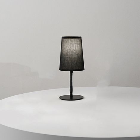 PLATE Lampada da tavolo in metallo colore nero attacco E14 flessibile e orientabile