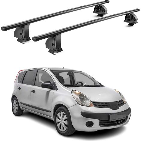 OMAC Stahl Dachträger Querträger Nissan Note I 2006-2013 – TÜV / DIN 75302:2019 – Abschließbar – Max. 75 kg – 2 Stangen – Schwarz (1/5)