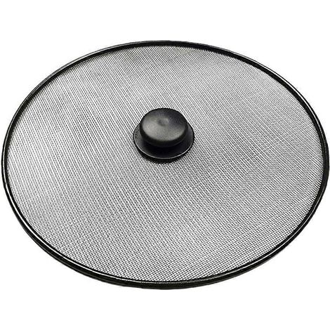 Grille anti-éclaboussures en acier inoxydable, protection anti-gravité, grille anti-éclaboussures pour poêle à frire-25.00X25.00X3.00CM-Black (1/3)