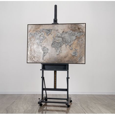 Gemälde Welt auf Leinwand Rahmen Grau 120x80 cm (1/5)