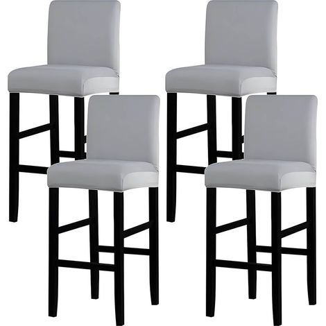 Housse de chaise de bar lot de 4 – Élastique et amovible – Anti-taches respirante – Dimensions 35-45 cm – Pour tabourets à dossier court (1/5)
