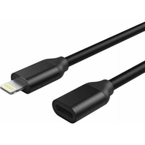 Cable de extensión Lightning - 1 metro - Negro (1/4)
