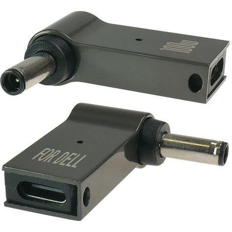 Adaptador USB-C para alimentar un portátil con un conector de 4,5 x 3,0 mm + pines.