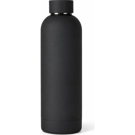 Botella térmica de acero de 500 ml para bebidas frías y calientes, color negro. (1/5)