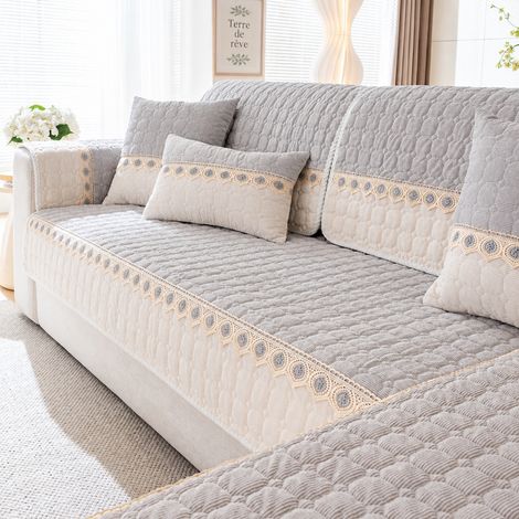 Housse Coussin Canapé Velours Côtelé QCDY Soleil Chaud Gris Clair 90 × 160 cm adapté pour petit canapé droit 3 places 40 × 30 × 5 cm 870 g – Livraison gratuite