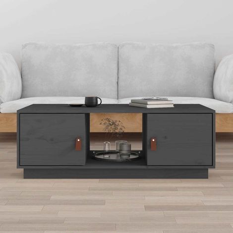 vidaXL Coffee Table Grey 100x50x35 cm Solid Wood Pine (1/5)