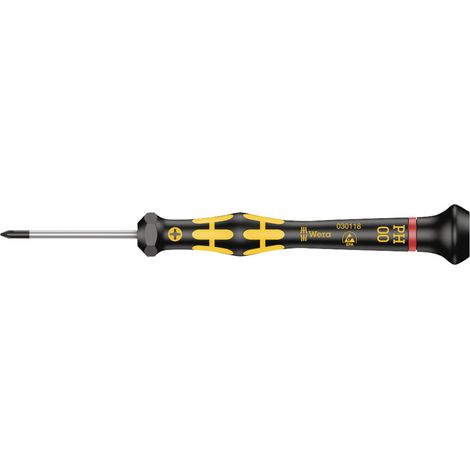 Wera 1550 PH Kraftform Micro 05030118001 ESD Kreuzschlitz-Schraubendreher PH 00 Klingenlänge: 40 mm