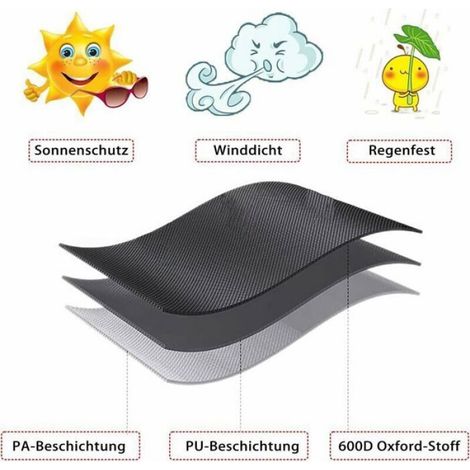 Housse transat suspendu - - 185 x 117 x 198 cm - Imperméable - Coupe-vent - Oxford 600D (1/4)