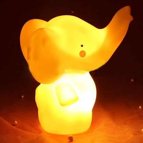 VURAHOME - Veilleuse LED en forme d'éléphant Lampe de chevet pour enfants, Veilleuse pour enfants Forme mignonne Chambre à coucher pour enfants Fête d'anniversaire de Noël (éléphant) (1/5)