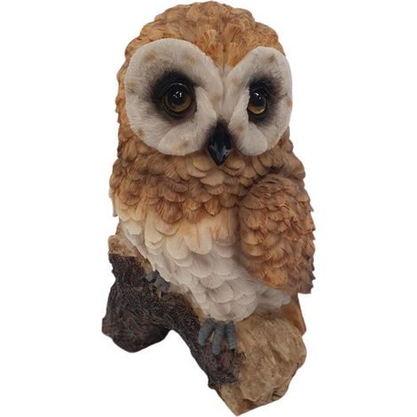 Figurendiscounter Eule auf Stamm braun Dekofigur 25x18x13,5cm Figur Polyresin