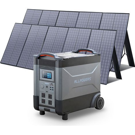 Home Battery Power Station LiFePO4 3600Wh, Voice Control With 2Pcs 400W Solar Panel For Home Backup Outdoor ALLPOWERS R4000 (1/5)