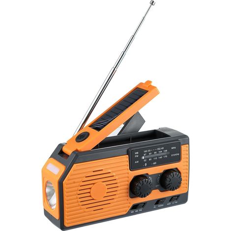Radio d'urgence solaire à manivelle - Récepteur météorologique AM (1/5)