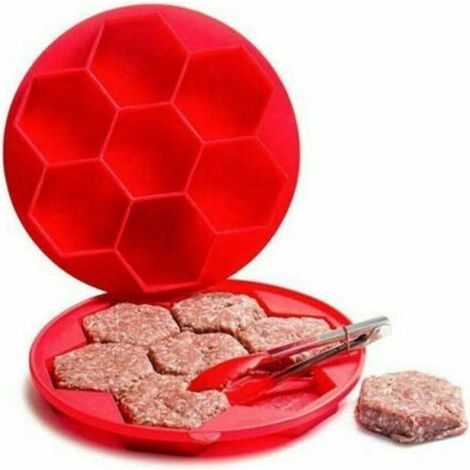 Moule à steak haché Irovami, moule en silicone alimentaire, rouge