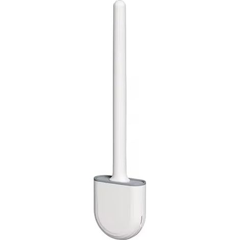Sollbry Ensemble de brosse de toilette et support, brosse de toilette avec poils en silicone et support mural, ensemble de brosse de toilette à séchage rapide (blanc, 367 × 87 × 39 mm) (1/4)