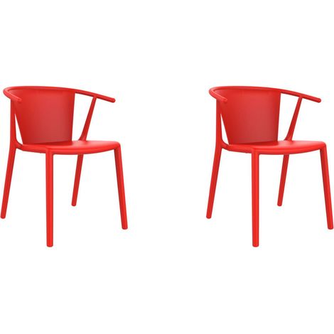 Set 2 sillas interior, exterior rojo WOODY FLAT Resol