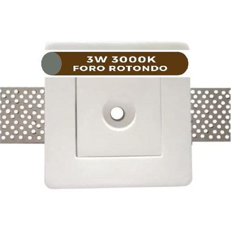 Faretto in Gesso LED 3w 3000k 120mm - Foro Rotondo Luce Calda - Mondo LED