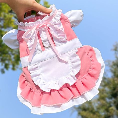 1 déguisement soubrette française, robe Lolita pour chien ou chat, avec anneau en D, taille S/M/L/XL