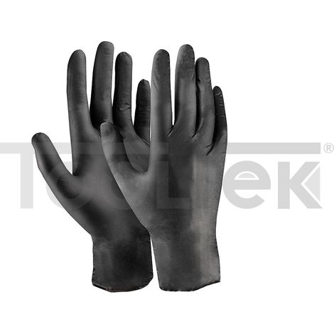 GUANTI NITRILE MONOUSO NERO NO LATTICE NO TALCO NO POLVERE L 100pz