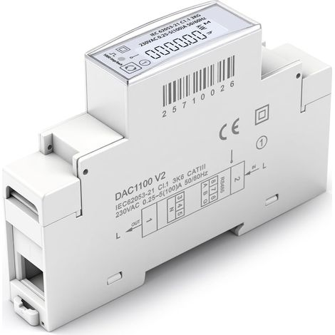 Compteur electrique 100A monophasé compteurs d'énergie mesure bidirectionnel Rail DIN 220V CA RS485 Modbus RTU Mesure de tension/courant/puissance/facteur de puissance, 1000 impulsions/kWh. (1/5)