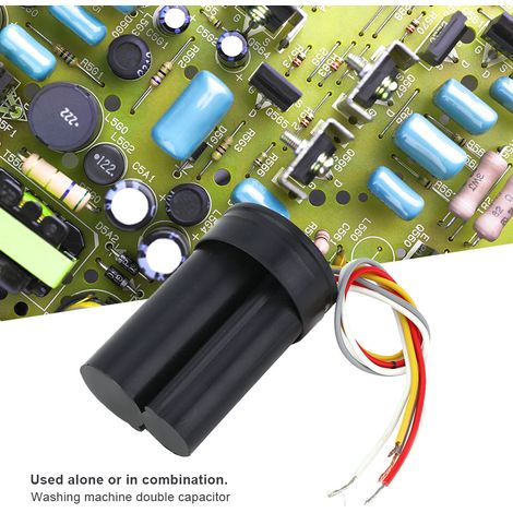 Condensateur moteur double 450V 12µF 5µF pour machine à laver / pompe à amorçage automatique accessoire (1/5)