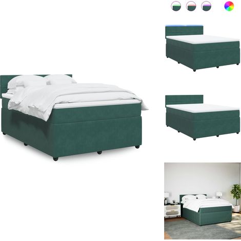 Sommier à lattes de lit et matelas Vert foncé 160x200cm Velours - Sommier À Lattes De Lit - Sommiers À Lattes De Lit - Lit - Meuble De Chambre À Coucher (1/5)