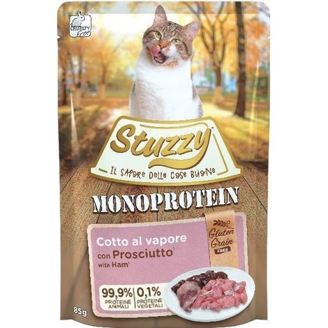 Cibo umido per gatti STUZZY Monoprotein Ham PORK 16x85g