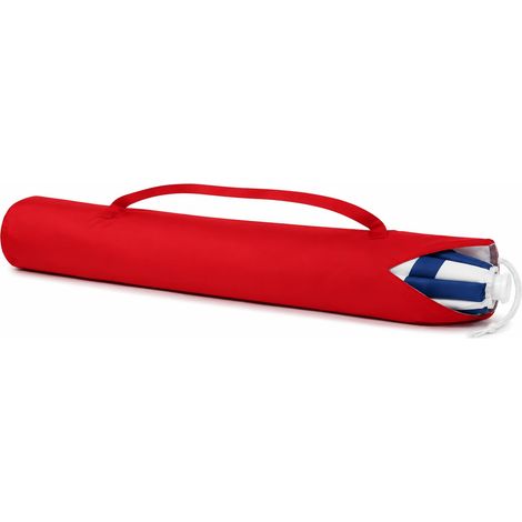 Sac porte-parasol de plage 120 x 18 cm - Housse en polyester avec bandoulière - Porte-parasol universel pour mer, camping et jardin - Rouge (1/5)