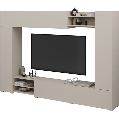 Meuble TV 4 portes 3 niches 270 cm Lya Cachemire (1/5)